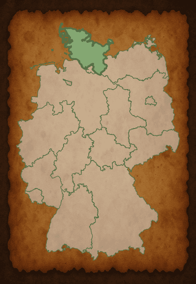 Kaart van Sleeswijk-Holstein